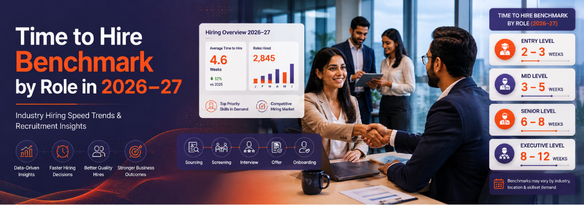 Time to hire benchmark by role in 2026-27